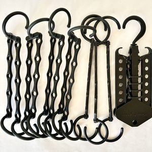 Lot Of 8 Space Saving Hangers Organizer Black Smart Closet Space Hook N' Hang